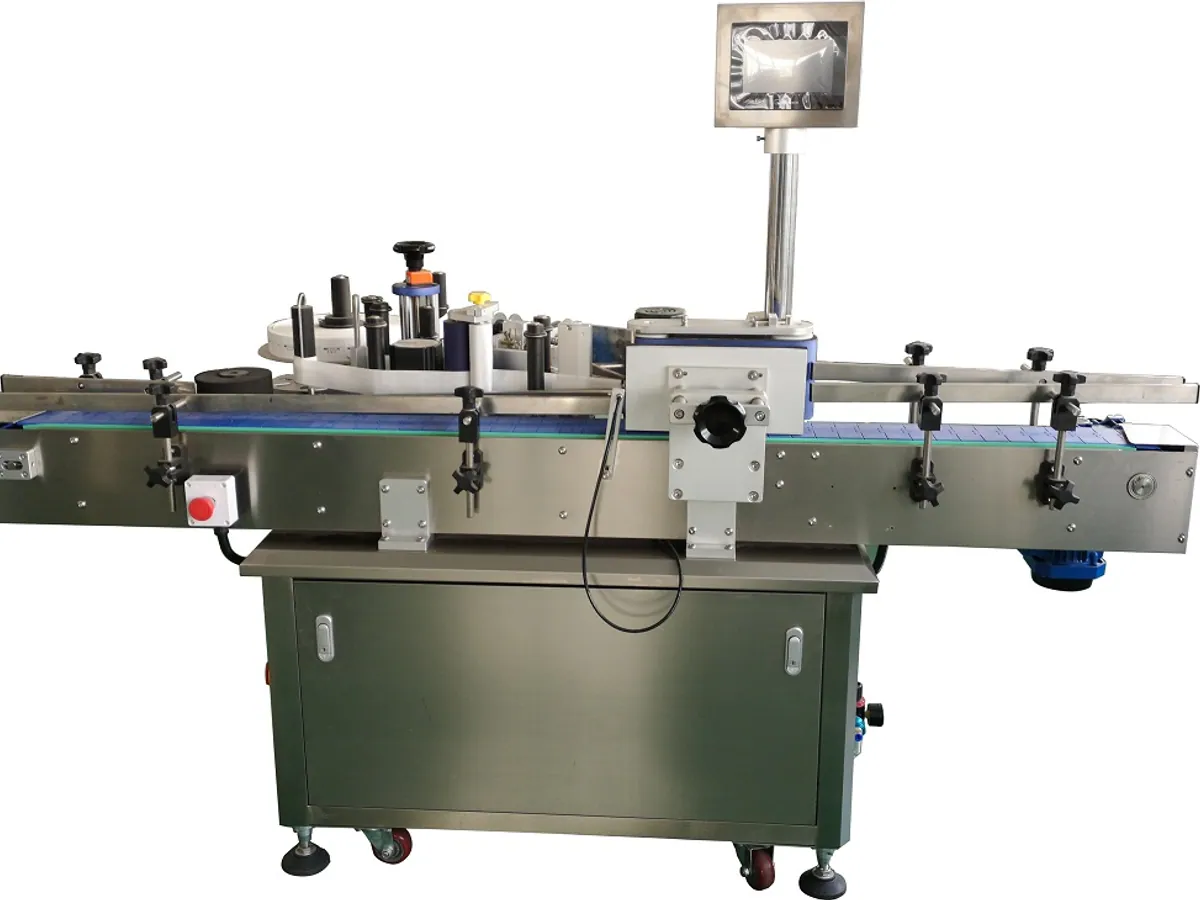 HERMA labelling machine — close detail